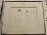 Anthony Palliser, A Line of Partially Dressed Women, pen and ink