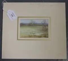 Edward Clifford, Valparaiso' (Landscape Study, Indiana, America), watercolour with scratching out