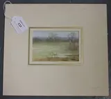 Edward Clifford, Valparaiso' (Landscape Study, Indiana, America), watercolour with scratching out