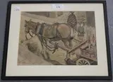 Adrien Truscott, Covent Garden' (Horse and Cart in a Street), watercolour and ink