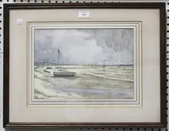 H. Foster, Coastal Views, a pair of watercolours with gouache