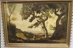 Philip Hugh Padwick, Figure in a Landscape, oil on canvas laid on board