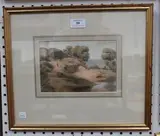 Thomas Heaphy, Landscape with Figure and Cattle, watercolour