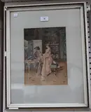 Luigi Polli, Interior Scene, watercolour