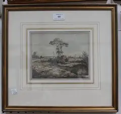 William P. Sherlock, Trees and Hedgerow, watercolour