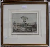 William P. Sherlock, Trees and Hedgerow, watercolour