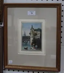 Frederick Mercer, Gateway and Towers at Cologne, watercolour