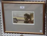 Francis Oliver Finch, River Landscape at Sunset, watercolour