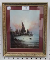 George Knight, Coastal Scene, oil on board