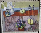Barbara Stewart, Still Life with Apples, oil on canvas