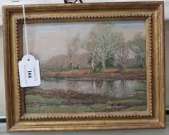 Frederick Golden Short, River Landscape, oil on board