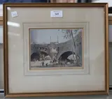 Frank Brangwyn, Figures by a Bridge