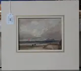 Albert Fleetwood Varley, Bamburgh Castle, watercolour