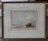 John MacPherson, Beach Scene with Fishing Boat, watercolour