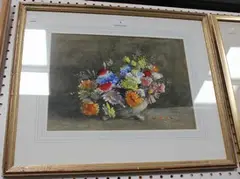 Elma Northey, Still Life Study of Flowers, watercolour