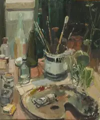 George Anthony Butler, Study of an Artist's Table, oil on board