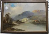 F. E. Jamieson, Highland Scene with Loch, oil on canvas