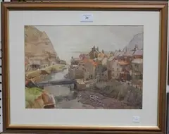 Will Benner, View of Polperro, watercolour over pencil