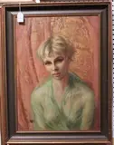 Nicholas Egon, Bust Length Portrait of a Woman, oil on board