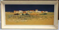 David Humphreys, View of Buildings with Orange Roofs, acrylic on board