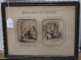 Theodore Blake Wirgman, Sketches from Martin Chuzzlewit, 1883, a pair of pen and inks