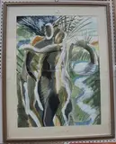 David Imms, Willow Tree Figures, 1986, watercolour