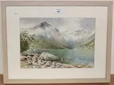 Frederick R. Fitzgerald, Mountainous Landscape with Lake, watercolour over pencil traces