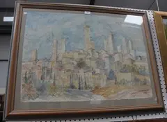 Erica Manda Prosdocimi, San Gimignano, 1991, watercolour