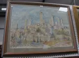 Erica Manda Prosdocimi, San Gimignano, 1991, watercolour
