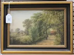 A.E. Warsop, Lane at Castle Donington, Leicestershire, oil on board