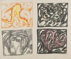 Bernard Cohen, Abstract, 1962, crayon and pencil