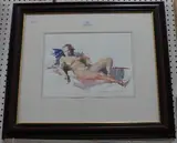 David Cadogan, Study of a Reclining Female Nude, watercolour