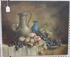 C.L. Lockton, Still Life Study of Fruit, 1915, oil on canvas