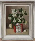 J.V. Gent, Mistletoe in a Chinese Vase, oil on canvas