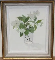 Norman Battershill, Still Life Study of Mock Orange, oil on board