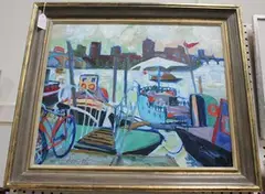 Josephine Trotter, Chelsea Wharf, oil on canvas