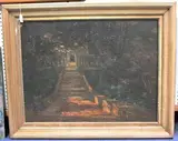 Mary Davis, View of Steps leading to a Building, oil on canvas