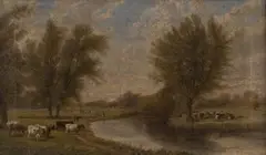 Robert Nightingale, Cattle on the Bank of a River, 1881, oil on canvas