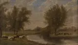 Robert Nightingale, Cattle on the Bank of a River, 1881, oil on canvas