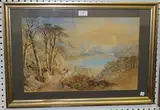 Cornelius Pearson, View of Mountains and Lake, 1855, watercolour and gouache