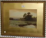 Albert Edward Bowers, Landscape with Sheep, watercolour