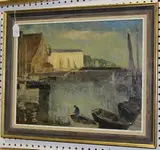 William Ludlow, Le Vieux Bassin, Honfleur, oil on board