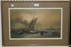 Walter William May, Nocturnal Seascape, watercolour