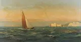 Stuart Beck, View of a Yacht and other Vessels sailing off the Needles, oil on canvas