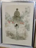 Barbara Jones, The Pineapple at Dunmore, colour lithograph