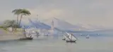 Edwin St. John, On Lake Como, watercolour and gouache