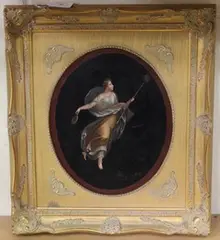 E. Mollica, Oval Study of a Classical Maiden, oil on board