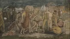 James Gorman, View of a First World War Field Hospital, watercolour and pencil