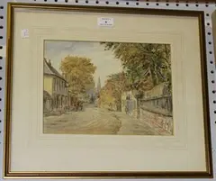 Henry Sage, The Street, Shalford, watercolour