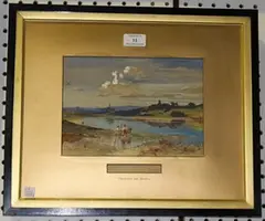 Frederick Lee Bridell, Eagle Hurst Castle from Calshot-point, watercolour over pencil